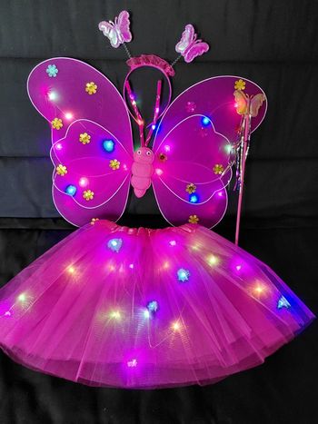 Deguisement papillon rose fushia LED 3-6ans