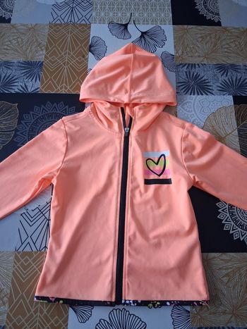 Veste de sport fille orange fluo 4 ans neuve