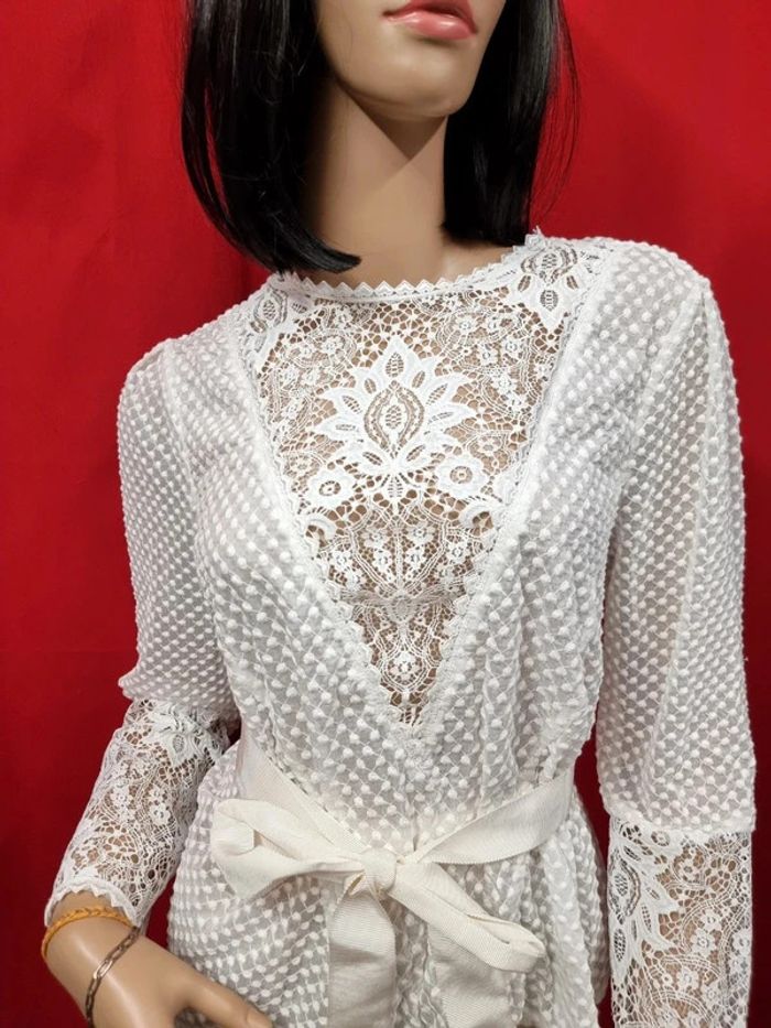 Maje blouse écru dentelle * taille 2 * - photo numéro 2