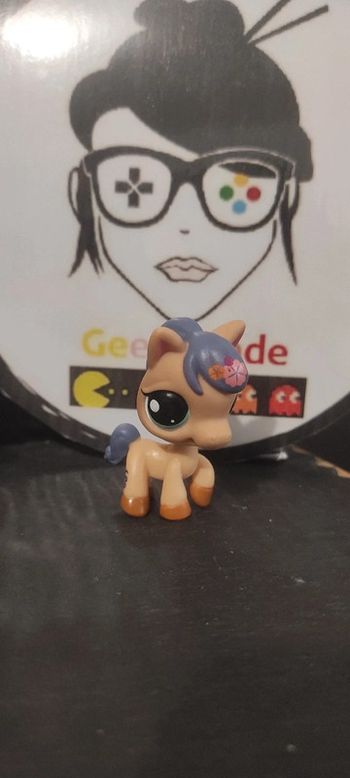 My Littlest Petshop Lps Pet Shop LPS  Authentic Tan Horse Purple Cheval 1621