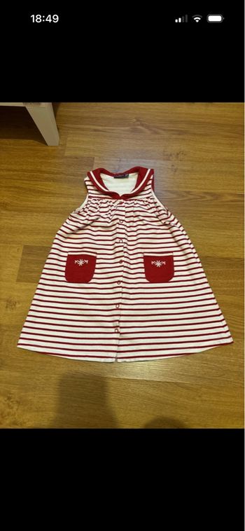 Jolie robe sans manche marinière avec bloomer fille sergent major 24 mois