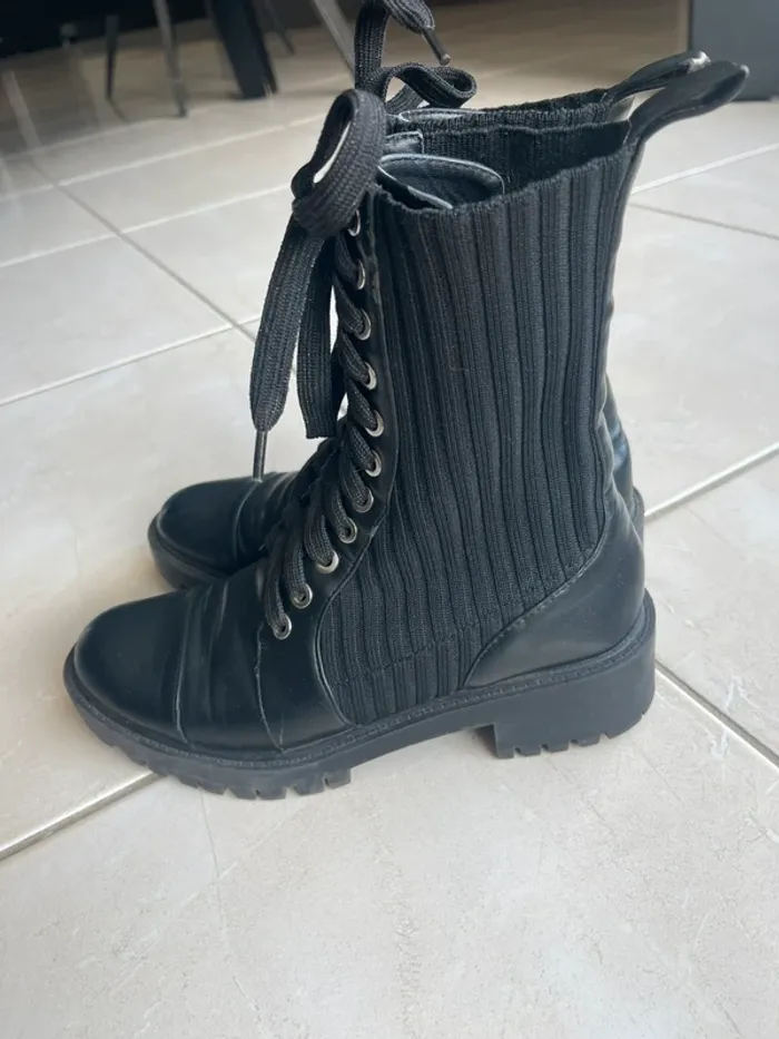 Bottines Zara à lacets noir 36 - photo numéro 4