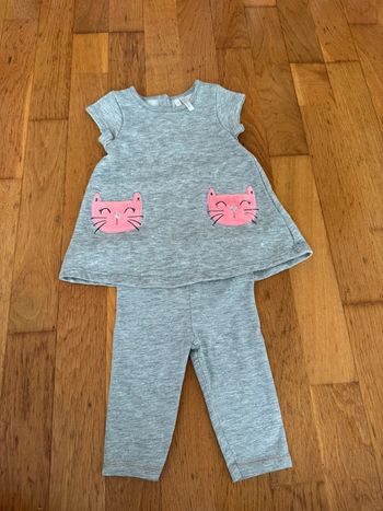 Ensemble robe et legging fille 3 mois