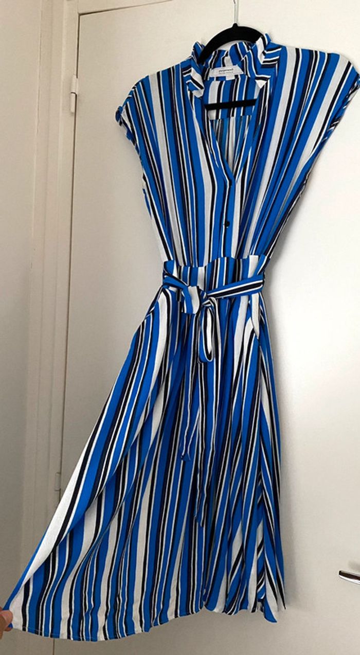 Robe Évasée A Rayures Avec Ceinture Taille 38 - photo numéro 7