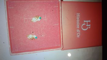 Boucle  d oreille  plaquer or  émeraude