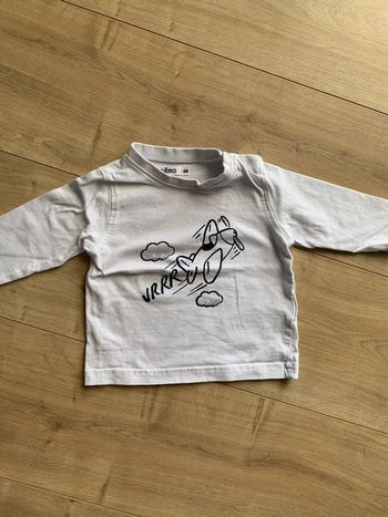 Tee-shirt blanc manches longues 6 mois