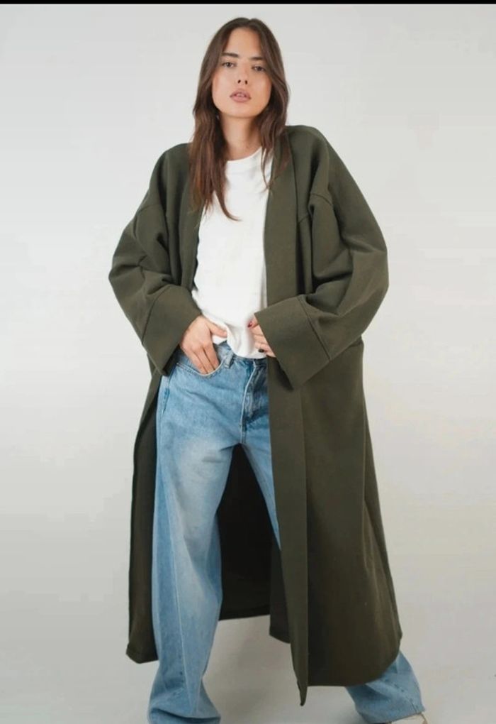 Manteau kaki oversize taille Unique - photo numéro 2