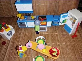 Cuisine équipée Dollhouse 5329 bleu & blanc - Playmobil