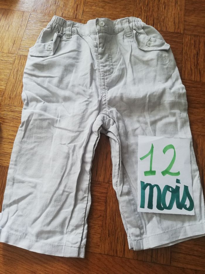 Pantalon beige obaïbi garçon 12 mois