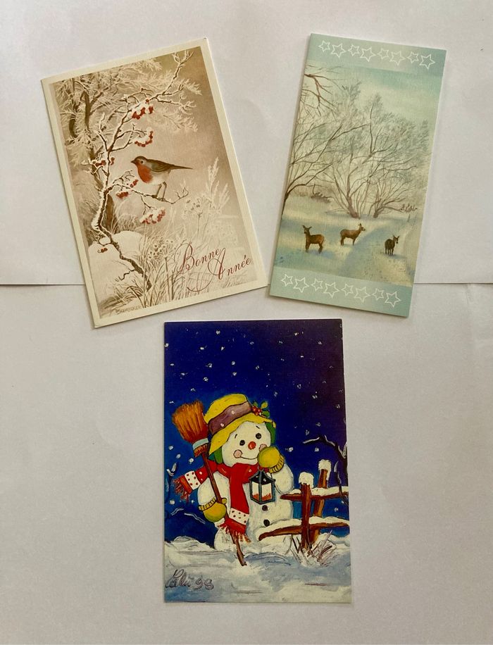 Lot 3 cartes de vœux