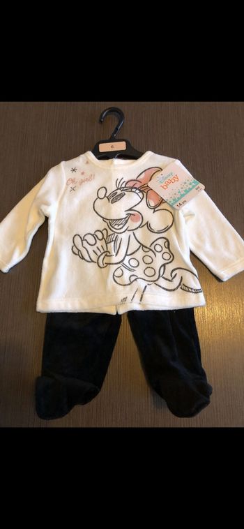 Pyjamas fille en velours minnie disney 6 mois