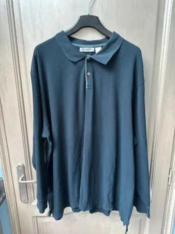 Polo manche longue taillissime 7XL noir