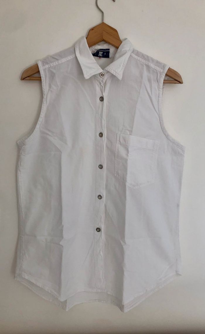 Vintage haut blanc en coton New Look