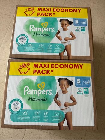 Lot de 2 maxi pack Pampers harmonie taille 5