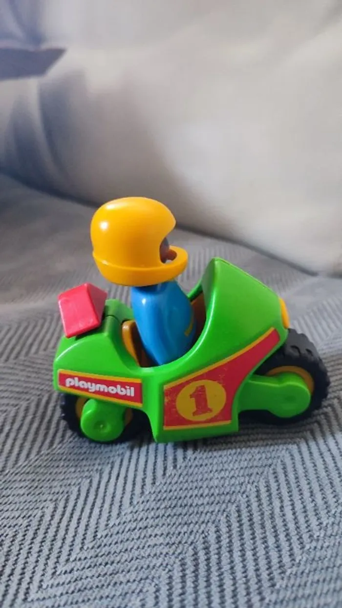 Jouet Playmobil 123 Pilote Moto De Course Réf 6719 - photo numéro 3
