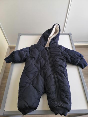 Combipilote doublée effet moutonné (Bleu marine) 3 mois Kiabi