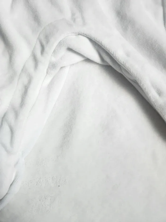 Joli pyjama velours blanc et turquoise automne hiver bébé mixte 6 mois Orchestra - photo numéro 3