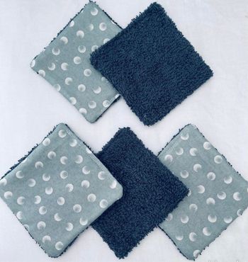 Lingettes lot de 5 lavable et réutilisable