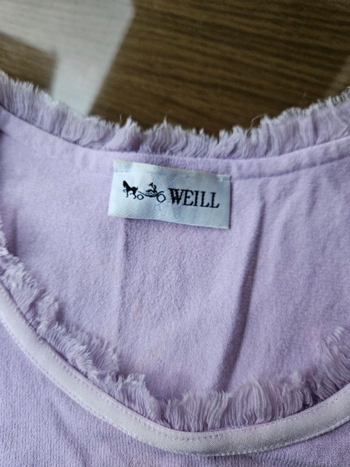 Haut débardeur rose taille 40 weill vintage - photo numéro 3