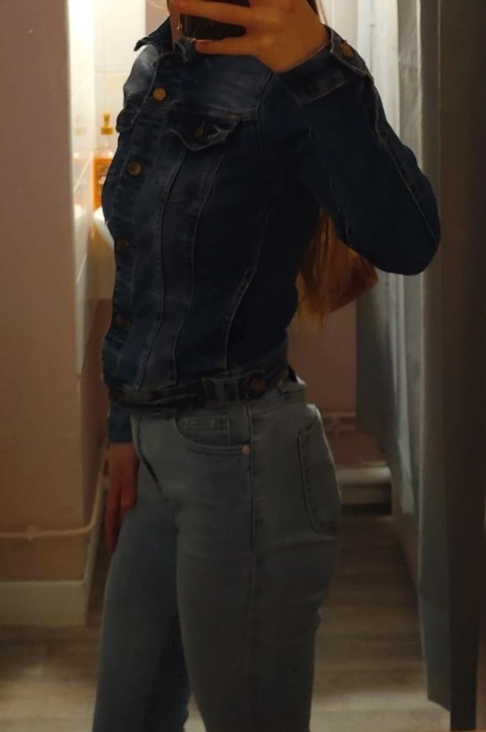 Veste en jean bleu foncé - photo numéro 3