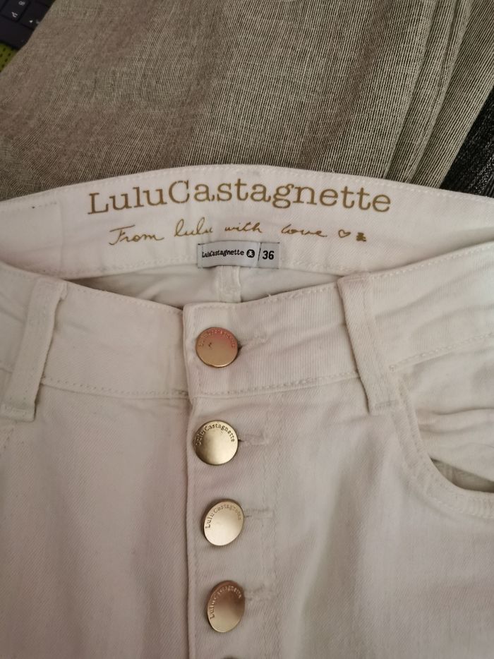 Jeans blanc "lulu Castagnette" à 5 boutons - photo numéro 3
