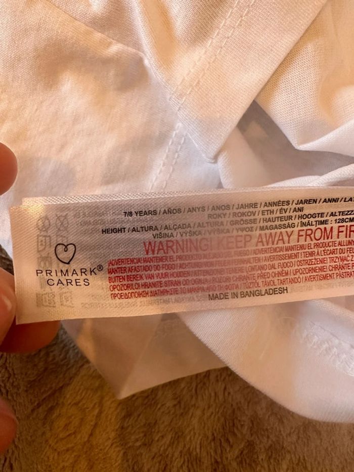 T-shirt blanc en coton manches longues imprimée à licorne fille 7-8 ans - photo numéro 9