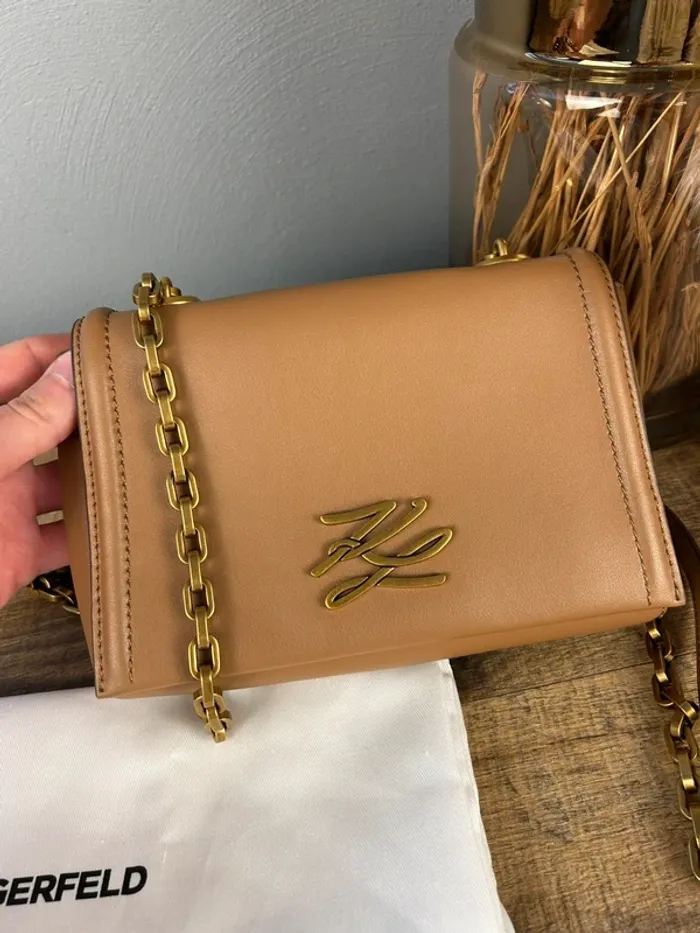 Sac Bandoulière Karl Lagerfeld Autograph Camel Neuf - photo numéro 3