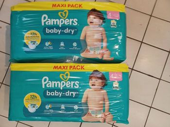 2 Maxipacks Pampers baby-dry Taille 4 / pack de 106 couches
