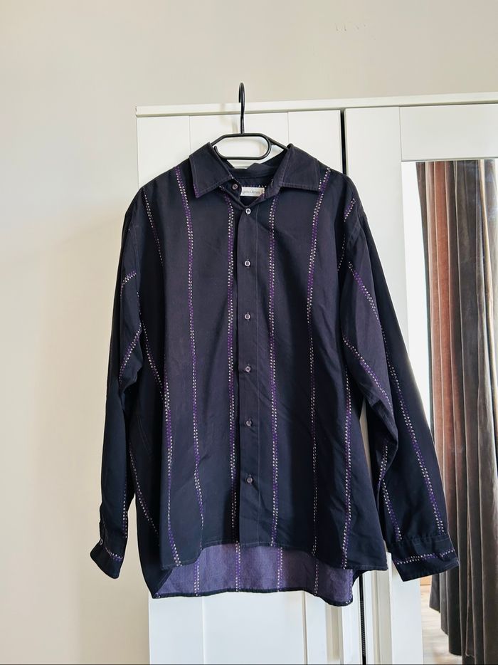 Chemise violette à rayures Homme C&A Taille XL