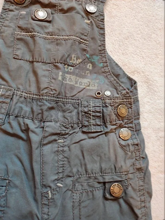 Salopette short grise foncé 12 mois - photo numéro 3