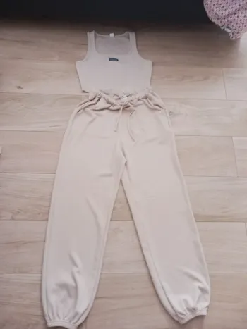 Ensemble fille haut et pantalon fuselé beige 15 ans Shein