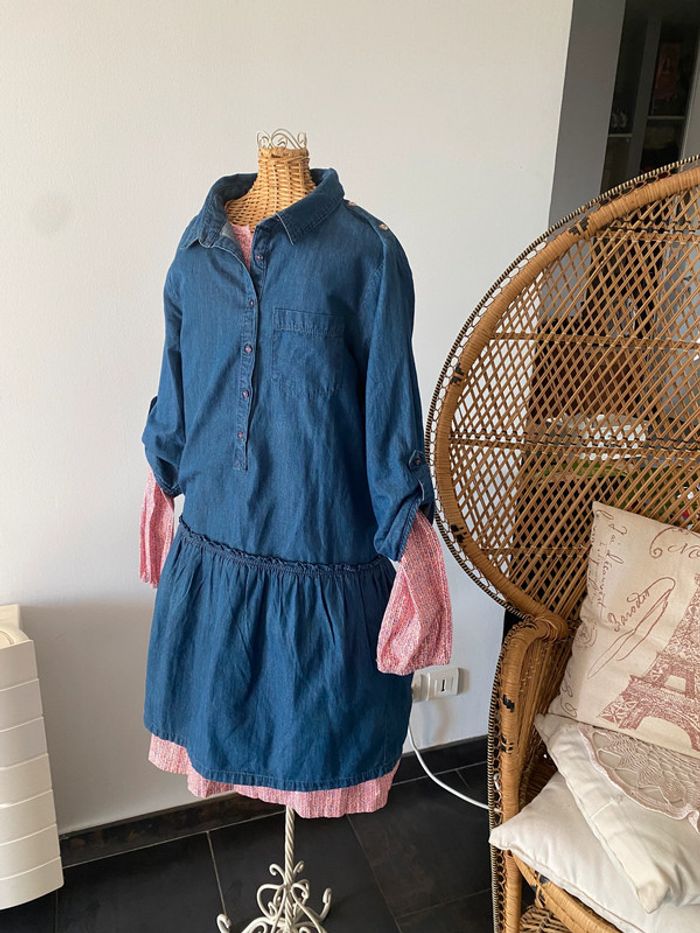 Robe baby doll en jeans (double robe) Vert Baudet 12 ans - photo numéro 2