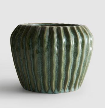 Cache pot tendance et moderne au motif vert irrégulier 
