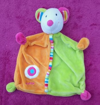 Doudou carre plat Souris Baby Nat