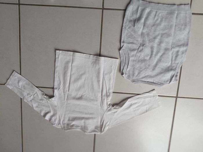 Haut manches longues blanc kiabi 3 ans et pull gris sans manches serjent major 3 ans garçon - photo numéro 2