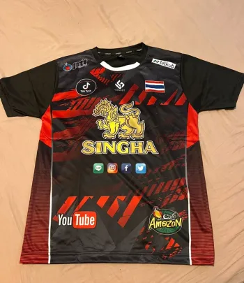 Maillot Thaïlandais 🇹🇭 SINGHA – bleu – taille L – neuf avec étiquette