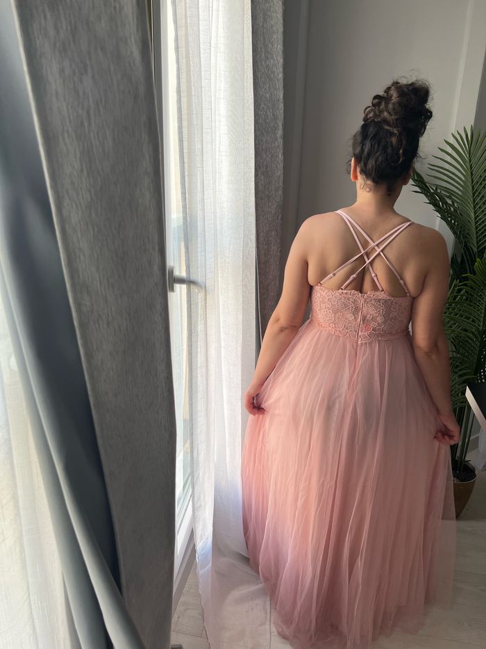 Robe de demoiselle d’honneur rose  /robe de soirée everpretty taille L neuve avec étiquette - photo numéro 2