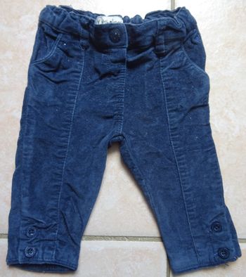 Pantalon velours bleu marine 6 mois