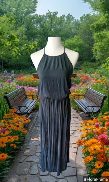 Robe longue bleue marine, H&M, taille 36