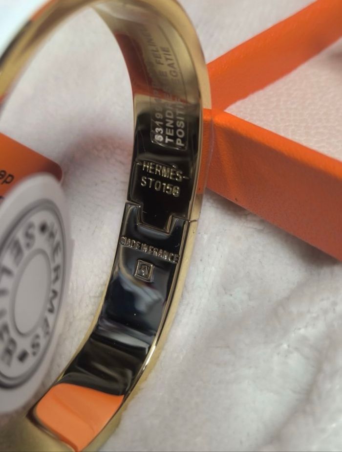 Bracelet Hermès « Clic H » Blanc • Taille 17 - photo numéro 9