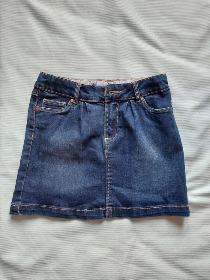 Jupe courte en jean bleu marine 8 ans okaidi