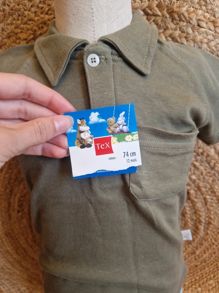 Neuf jolie ensemble polo kaki et short simba en lin disney 12 mois - photo numéro 7