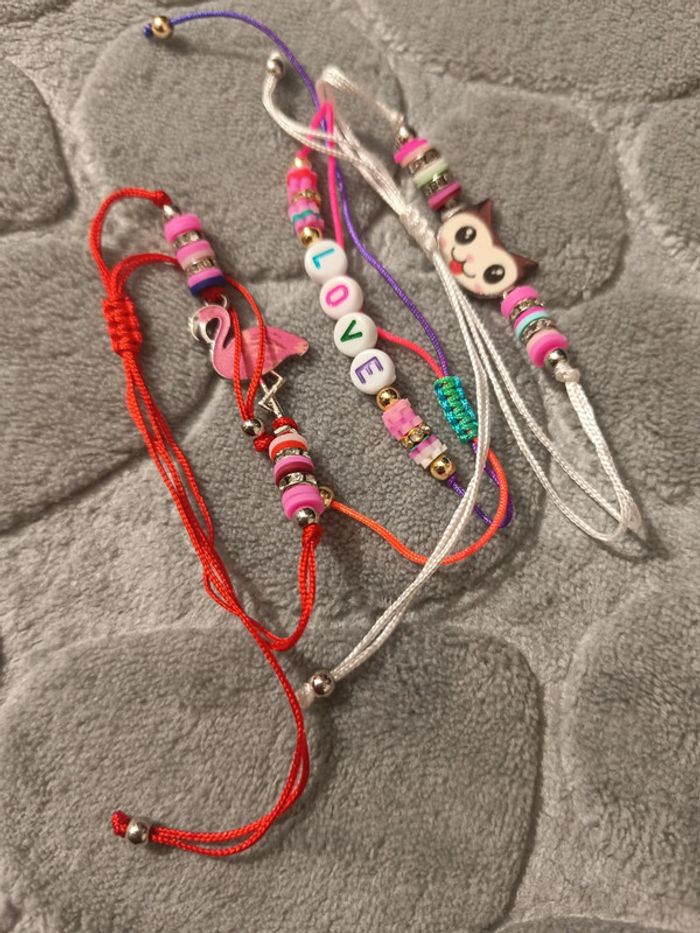 3 bracelets ficelles réglable - photo numéro 2