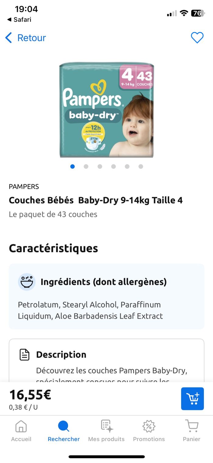Couches pampers pack XXL BABY DRY et premium protection TAILLE 3,4,4+,5,5+, 6,6+, 7 et 8 - photo numéro 10