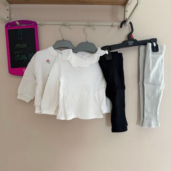 Lot de jolis vêtements, Maillot LM col Claudine, pull et leggings - T9mois - Kiabi
