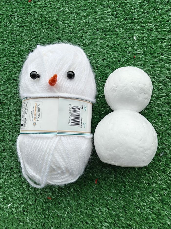 Lot Bonhomme de neige pelote de laine