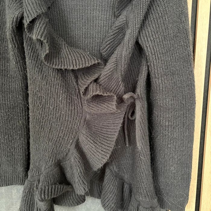 Gilet long gris foncé Cache Cache – Taille 1, à volant - photo numéro 2