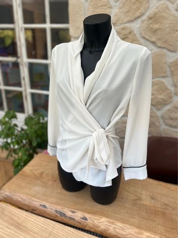 Blouse femme tunique chemisier akoz de toi collection taille S blanc cache cœur