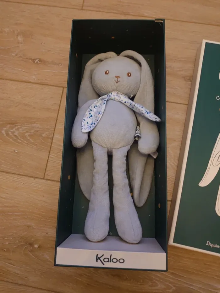Doudou Pantin lapin bleu medium - photo numéro 2