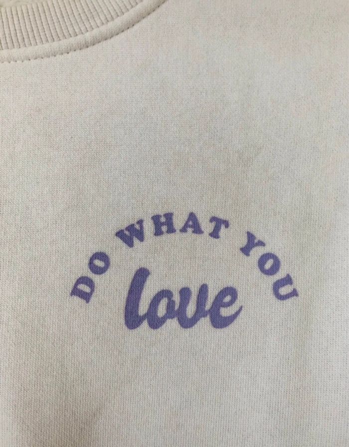 Pull fille 10 ans do what you love blanc - photo numéro 4